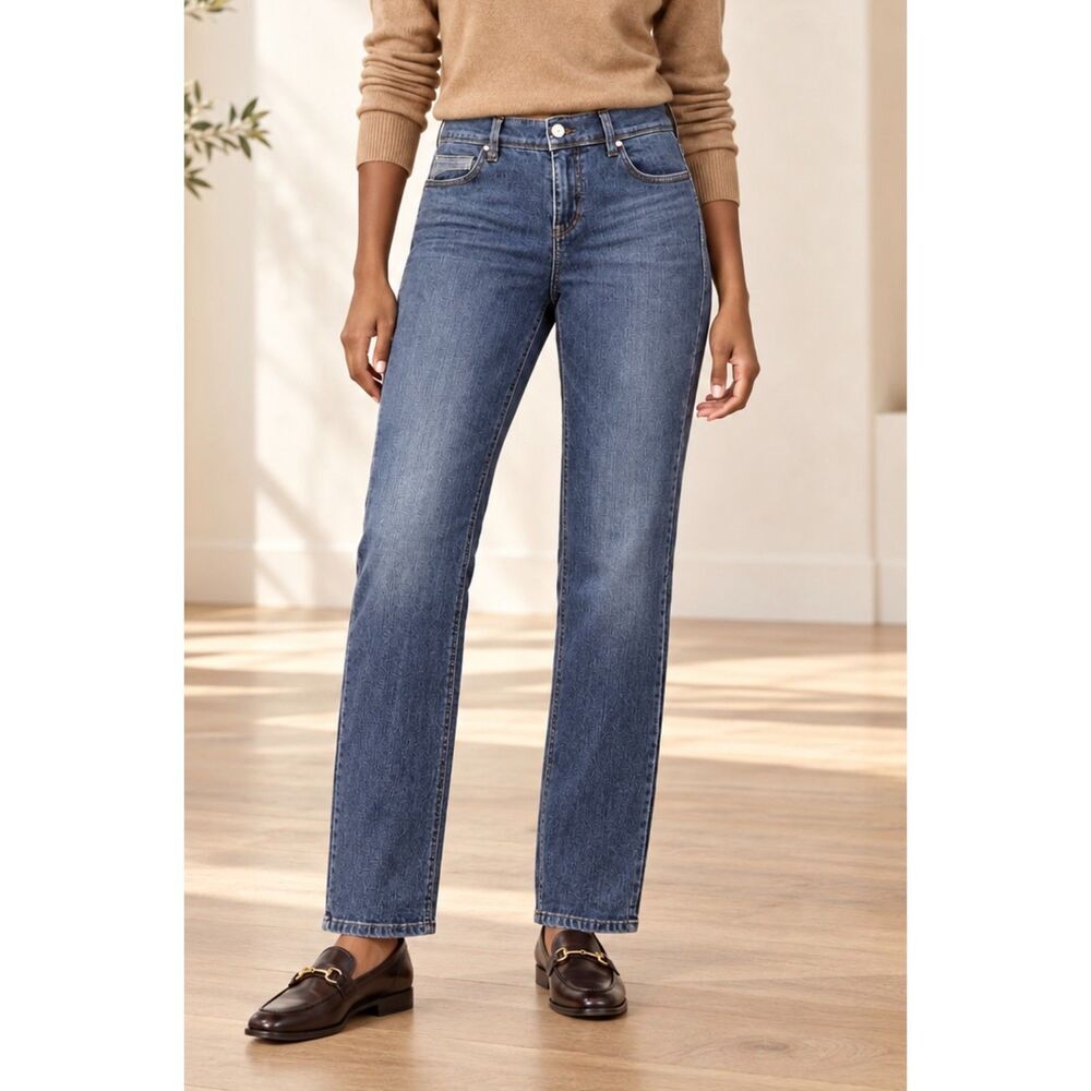 White House Black Market Noir Dark Blue Straight Jeans